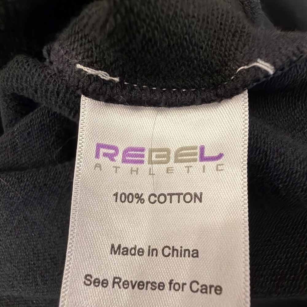 Rebel Athletics Raiders Rhinestone Embellished Black Hoodie, Size Large - Picture 13 of 14
